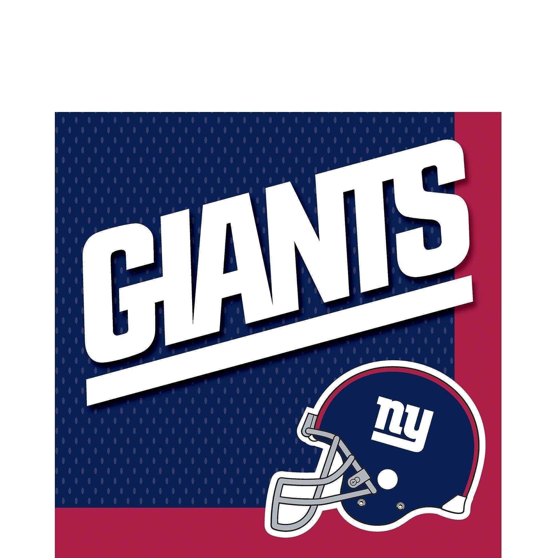 New York Giants Party Supplies Pack for 18 Guests - Kit Includes Plates, Napkins, Table Cover, Cups, Cutlery, Serving Bowl, Banner Decoration & Centerpiece